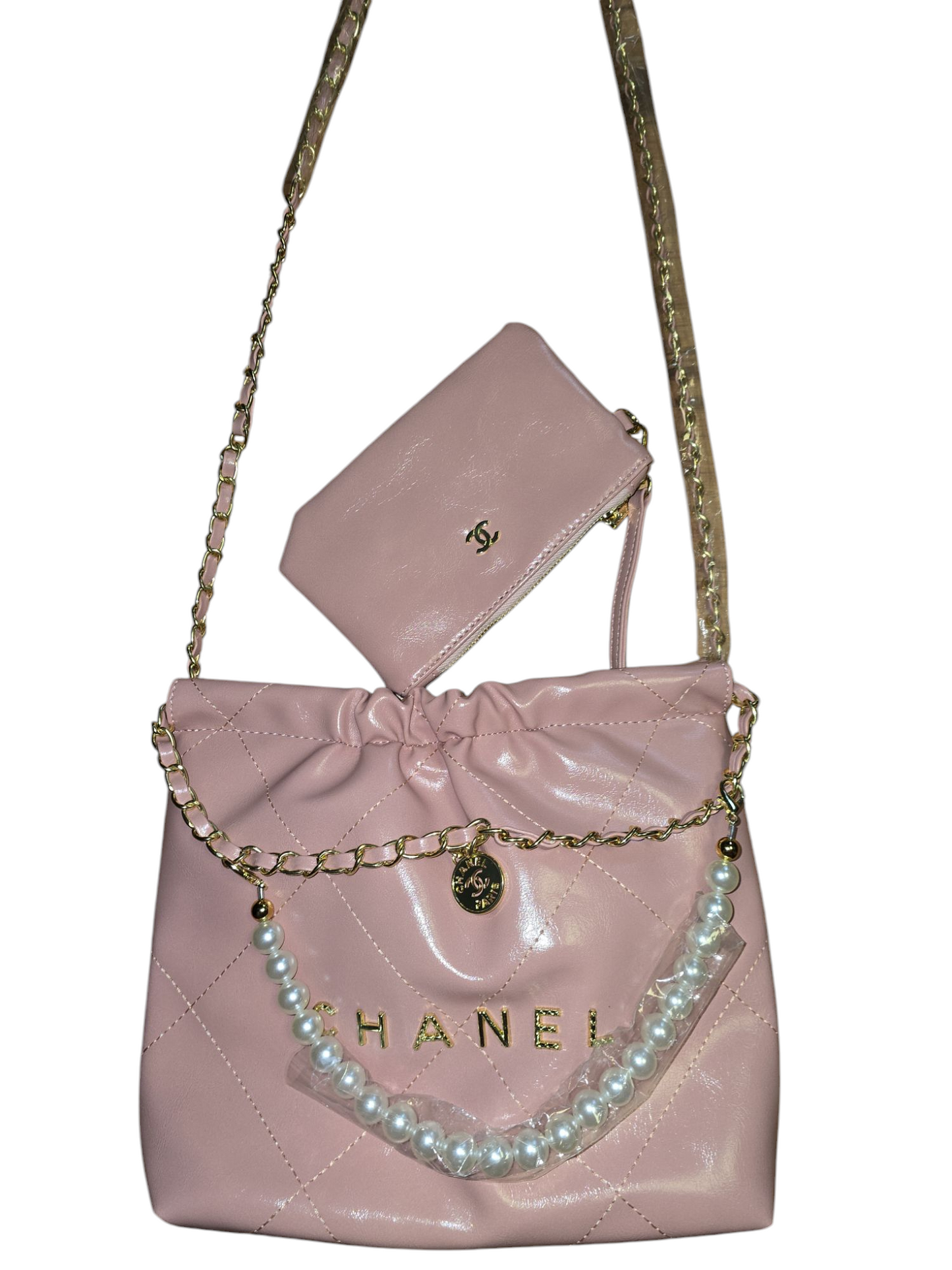 Pink bag with pouch