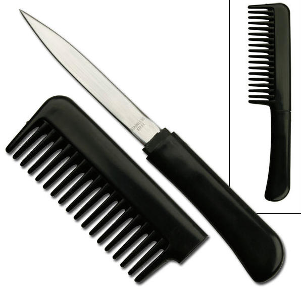 COMB KNIFE BLACK DISCREET KNIFE HIDDEN BLADE