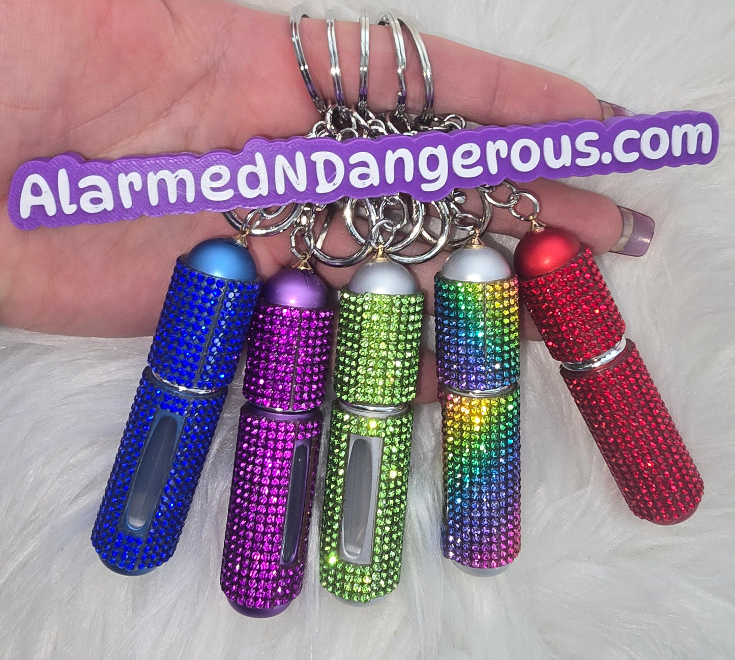 Refillable rhinestone perfume bottles