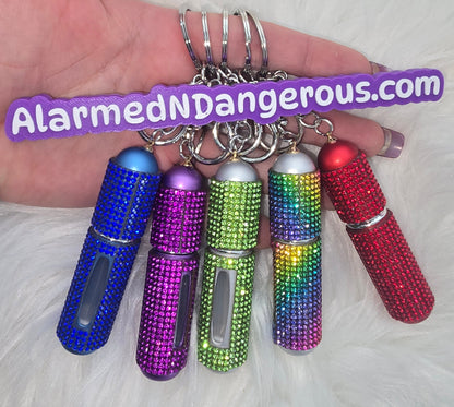 Refillable rhinestone perfume bottles