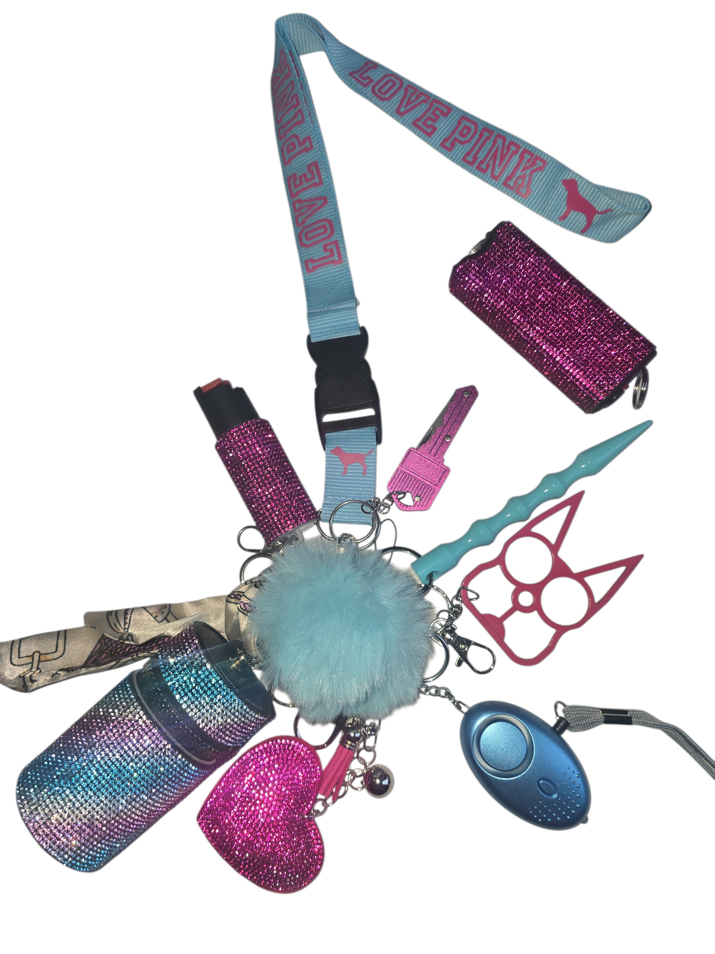 Teal pink with lipstick bag