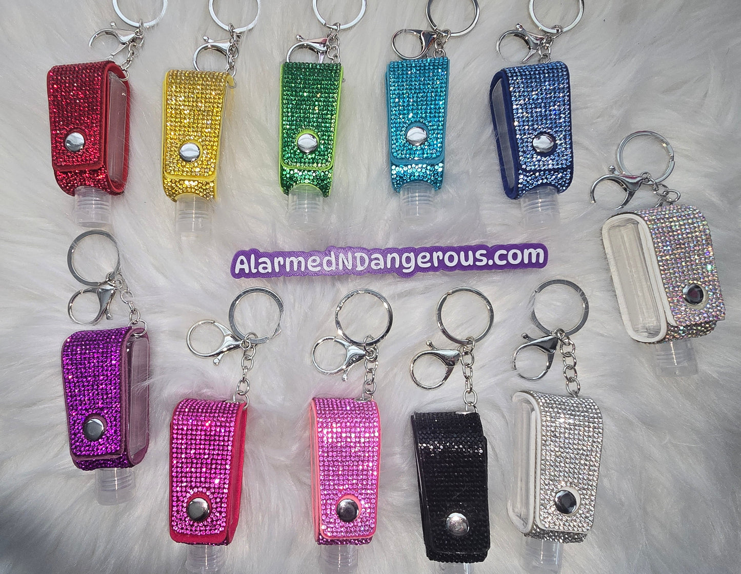 Bling sanitizer keychain