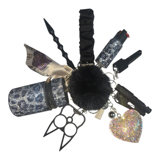 Black scrunchie leopard