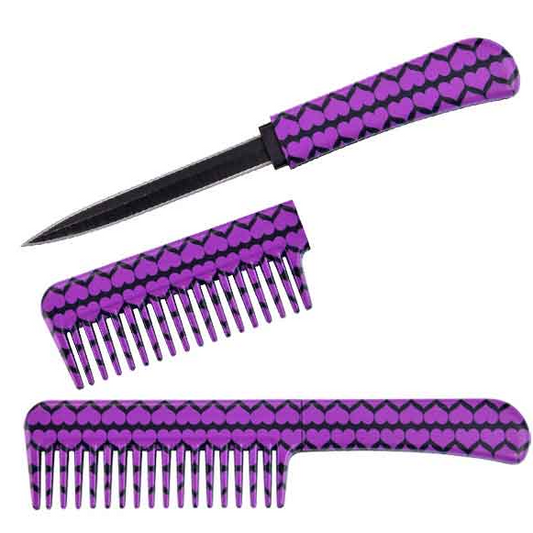 Purple Hearts Hidden knife comb